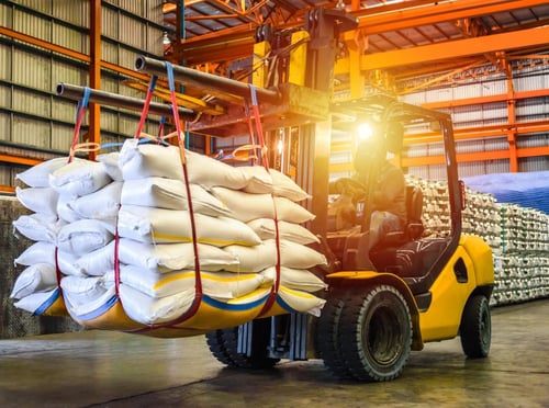 Forklift with sugar