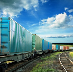 Train with colored containers