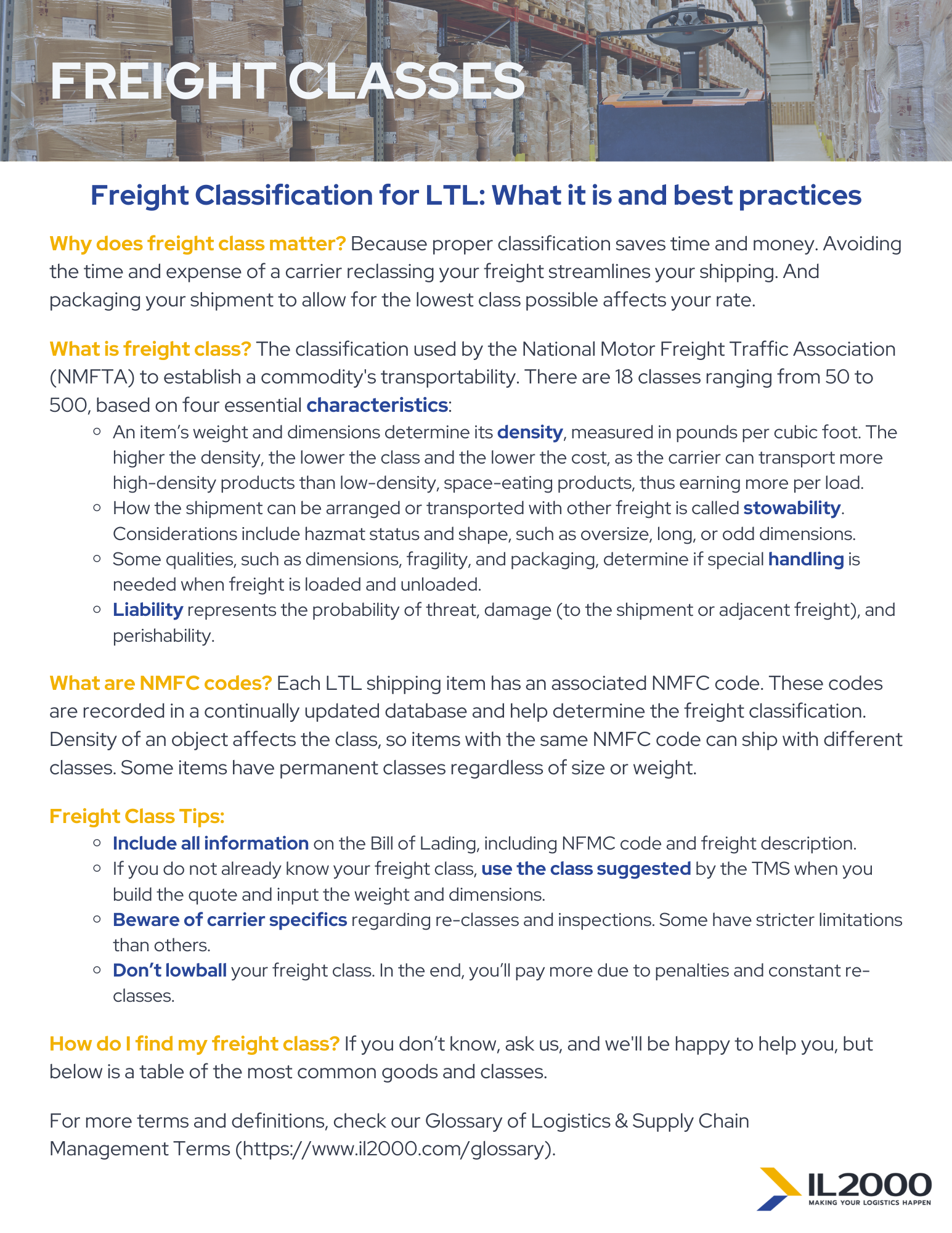 One Sheet_Freight Classes